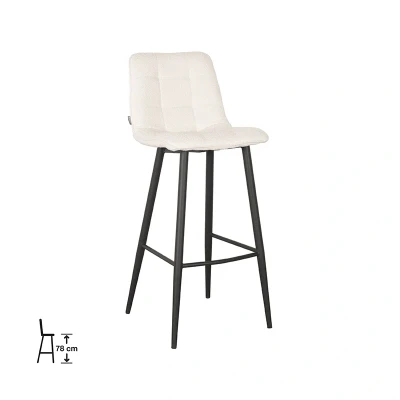 Afbeelding van Jelt barkruk 78 cm bouclé ivoor