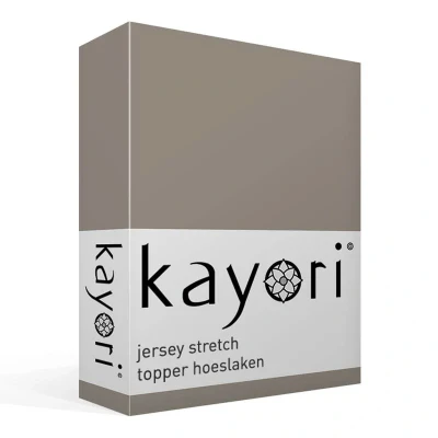 Afbeelding van Kayori Shizu Topperhoeslaken stretch Jersey Taupe 180/200 220 180/200,180/210,180/220 (Kleur: Taupe)
