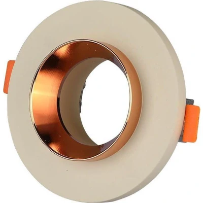 Afbeelding van V tac Inbouwspot Vt 862 Gu10 35w 10 X 4 Cm Gips Ivoor/roségoud