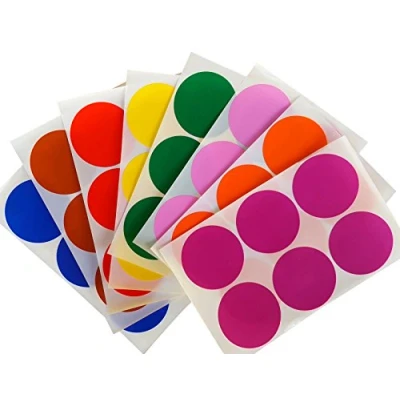 Afbeelding van Royal Green Set van 48 ronde stickers 50 mm, verschillende kleuren: rood, blauw, groen, geel, paars, oranje, bruin en roze, gemakkelijk te verwijderen, 96 stuks, 8 kleuren.