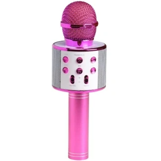 Afbeelding van Denver Karaoke Microfoon Bluetooth Draadloos Set Ingebouwde Speaker AUX MicroSD KMS20 Roze