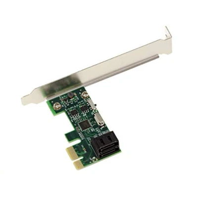 Afbeelding van KALEA INFORMATIQUE 1x PCIe 2.0 controllerkaart met 2 SATA 3 6G poorten. Compact formaat ASM1061 chipset. Wordt geleverd High en Low Profile hoeken.