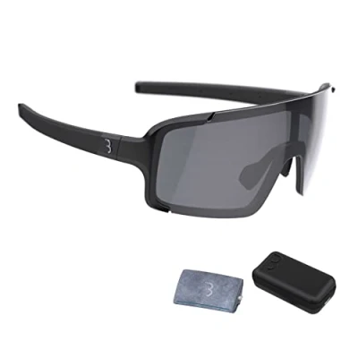 Afbeelding van BBB Cycling Chester Fietsbril Wielrenbril Met Grote Torische Lens Sportbril Hoes Rubberen Pootjes Glanzend Zwart BSG 69T