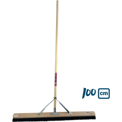 Afbeelding van Synx Tools Zaalveger 100cm Paardenhaar Zachte bezem Kamerveger Bezemsteel Veger schoonmaken