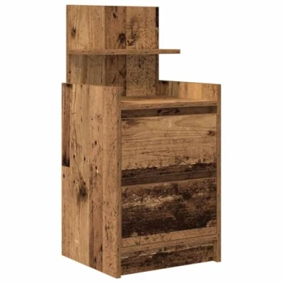 Afbeelding van vidaXL Nachtkastje met 2 lades 38x34x80 cm oud houtkleurig