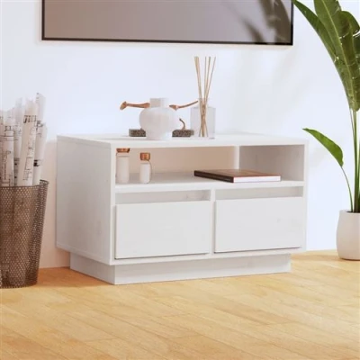 Afbeelding van Tv meubel 60x35x37 cm massief grenenhout wit