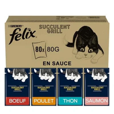 Afbeelding van 80 x g Heerlijke Reepjes Felix Kattenvoer
