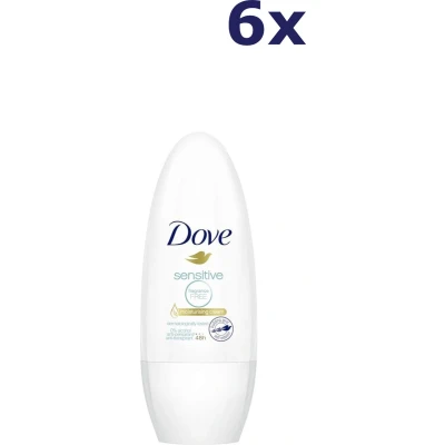 Afbeelding van Dove Sensitive Fragrance Free Deo Roller 6 x 50 ml