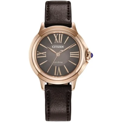 Afbeelding van Citizen EM1163 09X Horloge Leer Bruin Ø 30 mm
