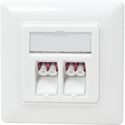 Afbeelding van Glasvezel inbouwdoos faceplate 2 voudig