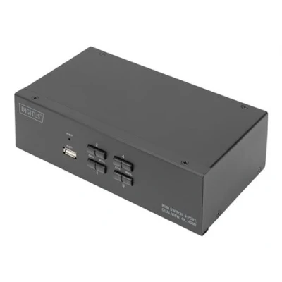 Image de DIGITUS Commutateur écran clavier souris/audio/USB 4 x KVM port(s) 1 utilisateur local de bureau