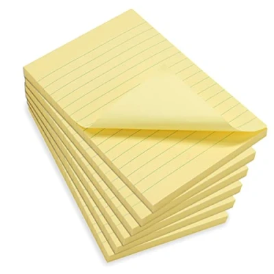 Afbeelding van WAYTEX 931680C6 600 zelfklevende notitieblaadjes A6 met lijnen, 6 blokken à 100 vellen groot 9,8 x 15 cm, pastelgeel