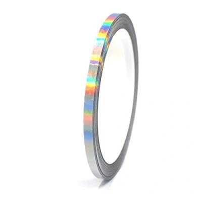 Afbeelding van Finest Folia Sierstrip, zelfklevend, voor knutselen, meubels, auto, motorfiets, modelbouw, 10 m, hologram, zilver, 5 mm breed