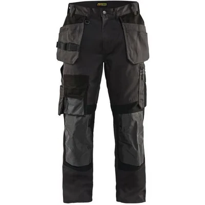 Image de Pantalon artisan stretch gris foncé/noir