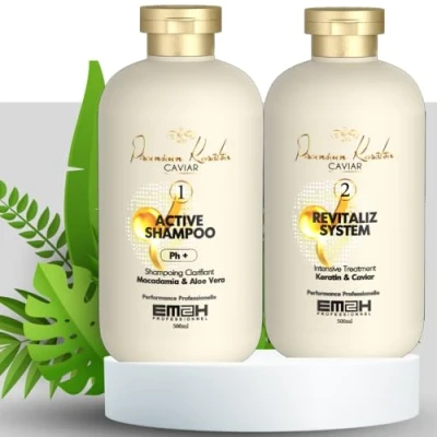 Afbeelding van Premium Keratin Caviar Kit de lissage brésilien (Activ Shampoo et Revitaliz System) 500ml