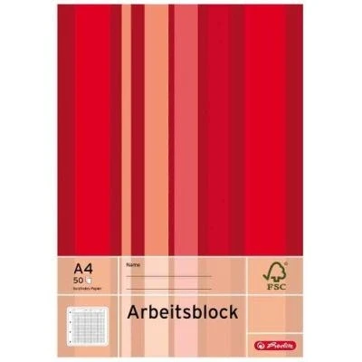 Image de Herlitz 1x bloc de bureau a4 50 feuilles quadrillé + marge 70g 215434