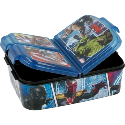 Afbeelding van Marvel Avengers Broodtrommel 3 vakken Blauw