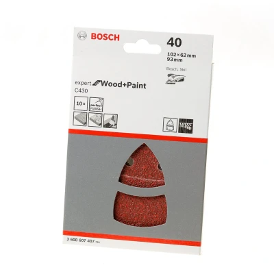 Afbeelding van Bosch Schuurbladset 102 x 62 93mm K40 set van 10 bladen