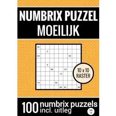 Afbeelding van Puzzelboek met 100 Numbrix Puzzels voor Ver Gevorderden NR.13 Puzzel Moeilijk