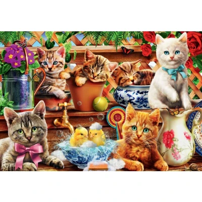 Afbeelding van Bluebird Puzzle Kittens in the Potting Shed 1000 Teile.