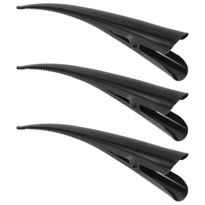 Afbeelding van Minkissy 3 stuks metalen haarspelden met eendenbek, barokstijl, haaraccessoires, zwart