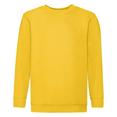 Afbeelding van Fruit of the Loom Klassiek sweatshirt voor kinderen, uniseks, 1 stuk, Geel (zonnebloemgeel), 9 11 jaar
