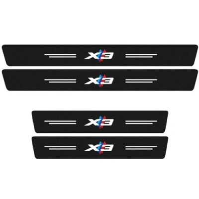 Afbeelding van 4 stuks autodeurdrempelbescherming voor BMW X1, X2, X3, X4, X5, X6, X7, krasbestendige pedaalbescherming, zelfklevend, zwart