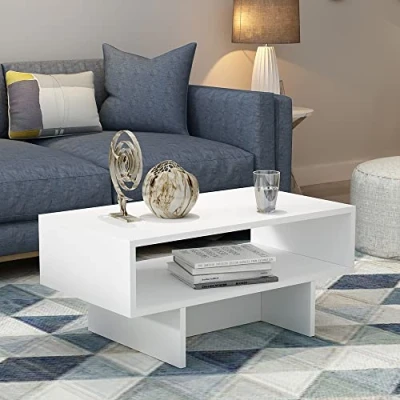 Afbeelding van Salontafel Mjölby 36,4x80x45 cm wit