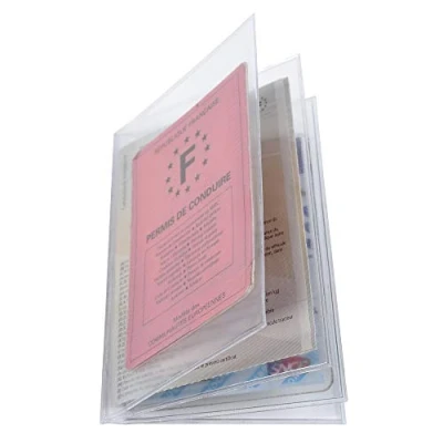 Afbeelding van Zak met 10 beschermhoezen voor meerdere kaarten, 4 kleppen, pvc, glad, 15 x 100 88 138 mm