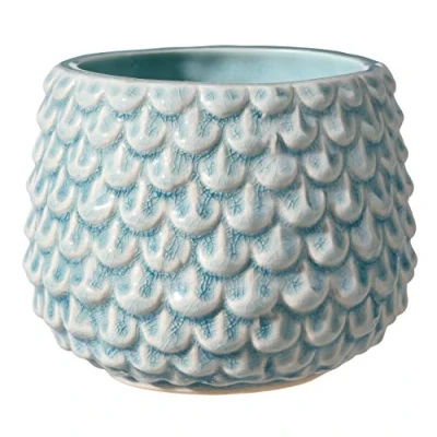 Afbeelding van Bloomingville Pinecone Bloempot, decoratieve bloempotten, kleur voor binnen, creatieve retrostijl, S (9,5 cm ø), hemel, keramiek