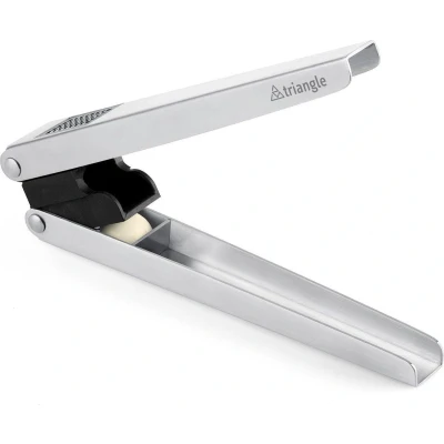 Afbeelding van Triangle 2 in 1 Knoflookpers en snijder 19 cm RVS