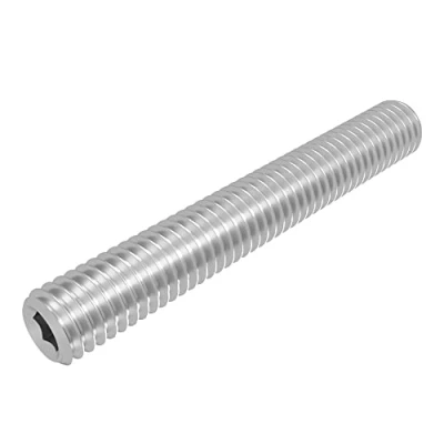 Afbeelding van SECCARO 20 stuks schroefdraadpennen met conische bit M8 x 55 mm, roestvrij staal V2A VA A2, DIN 913 / ISO 4026, binnenzeskant
