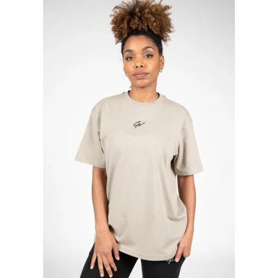 Afbeelding van Gorilla Wear Bixby Tshirt print, Dames, Maat: XS, Beige