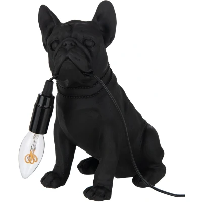 Afbeelding van J Line tafellamp Bulldog polyresin zwart