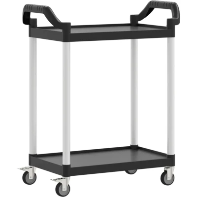 Afbeelding van Trolley 2 laags 81x41x92 cm aluminium zwart