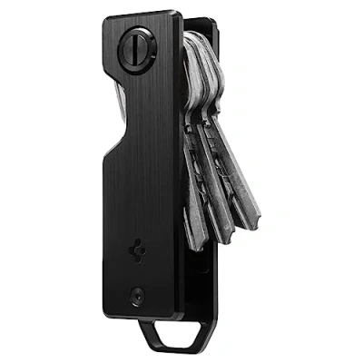 Afbeelding van Spigen Metal Fit sleutelhanger voor mannen en vrouwen, zwart, Eén maat, zwart.