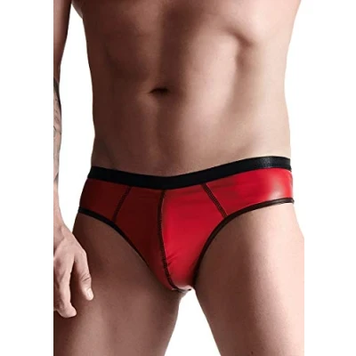 Afbeelding van LINGERIE OUTLET Wetlook Brazilian Style Briefs for Men S red 2XL