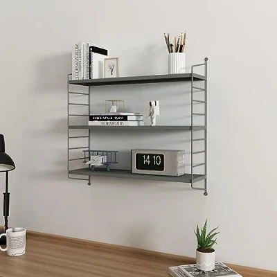 Afbeelding van Wandplank Strängnäs verstelbaar 50x60x15 cm donkergrijs