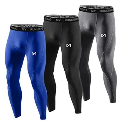 Afbeelding van MEETYOO Heren Leggings Leggings, grijs, blauw en zwart., L
