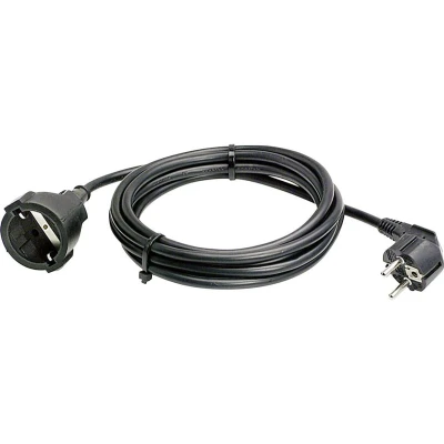 Afbeelding van AS Schwabe 50512 Stroom Verlengkabel Zwart 5.00 m H05VV F 3G 1,5 mm²