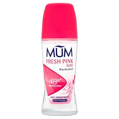Afbeelding van Mum Fresh Pink Rose Deodorant, 6 stuks, 48 uur bescherming, deodorant voor dames, alcoholvrij, anti transpirant, veganistisch, duurzame glazen fles, roze geur, 50 ml