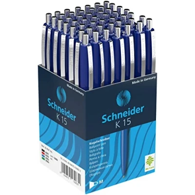 Afbeelding van 50x Balpen Schneider K 15 blauw medium