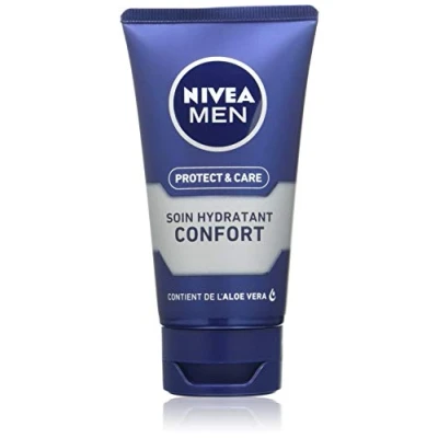 Image de NIVEA MEN Protect &amp; Care Soin Confort Hydratant (1 x 75 ml), visage enrichi en Vitamine B5 et Aloe Vera, Crème Hydratante non grasse pour hommes