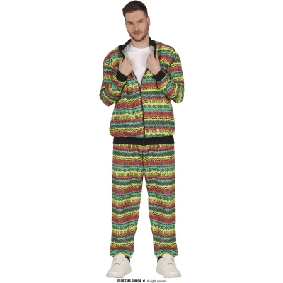 Afbeelding van Guirca Bob Marley &amp; Reggae Rasta Kostuum African Tracksuit Proud Zanka Rood, Geel, Groen Maat 48 50 Carnavalskleding Verkleedkleding