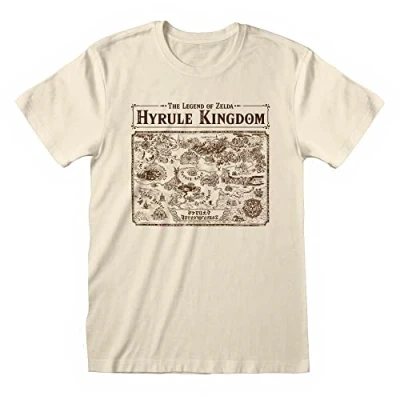 Afbeelding van Henry Tiger Nintendo Legend OF Zelda MAP Hyrule Tshirt print, Heren, Maat: Medium, Natural