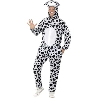 Afbeelding van Smiffys Dalmatiërenkostuum met capuchon maat M, zwart/wit