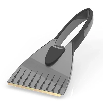 Afbeelding van AUPROTEC 2K ijskrabber met messing schraper en zachte antislip handgreep raclette voorruit wintergereedschap kleur grijs