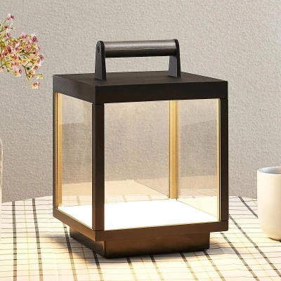 Afbeelding van Lucande Terraslampen met touchdimmer 1licht Aluminium, glas H: 26.7 cm grafietgrijs, helder Inclusief lichtbron