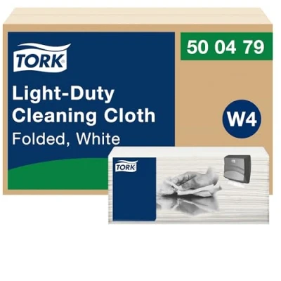 Afbeelding van Tork Reinigingsdoek 500479 L365xB238afm. Wit 1 laags, Huishoudelijk papier,