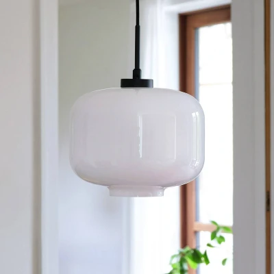 Afbeelding van Dyberg Larsen Arp hanglamp, zwart, glas, Ø 30 cm